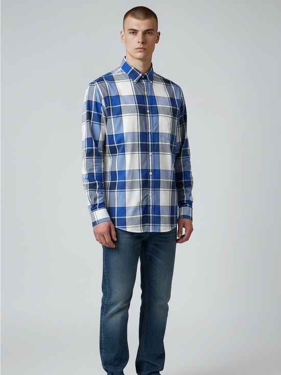 Express Other - Express Men’s Size Large 16-16.5 Extra Slim Long Sleeve Plaid Button Down Shirt